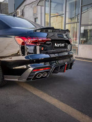 Audi S4 B9.5 2020 2021 2022 2023 2024 with Aftermarket Parts - V3 Rear Diffuser & Canards Pre-preg Carbon Fiber from Karbel Carbon