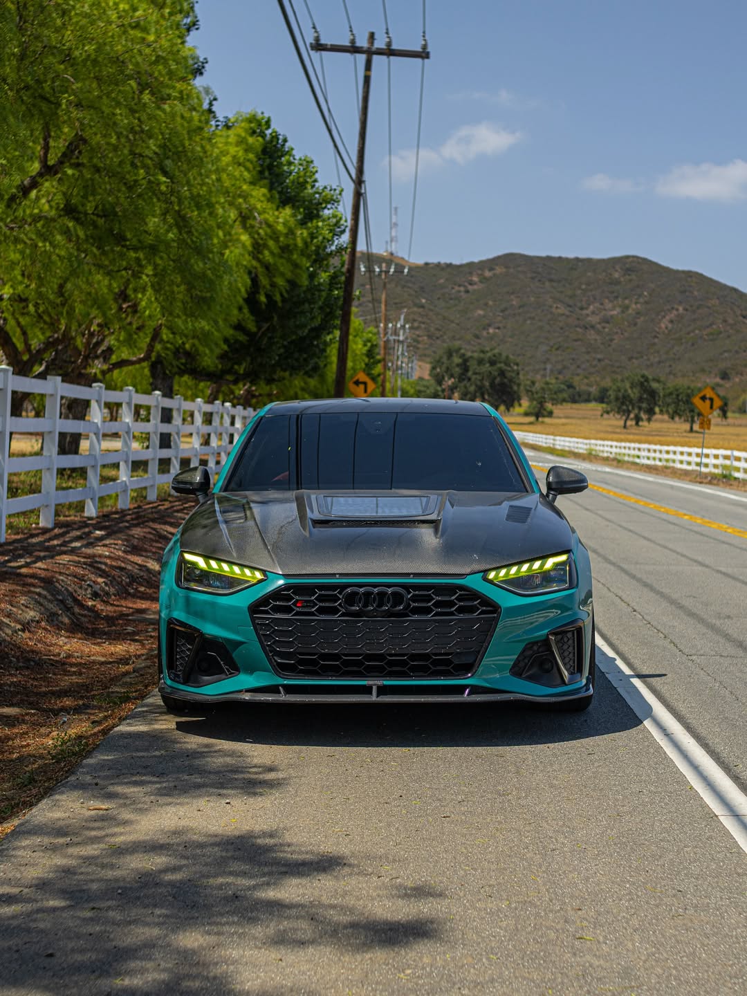 Audi S4 A4 S-line (with s-line bumper, does not fit base model) B9.5 2020-ON with Aftermarket Parts - Front Lip Pre-preg Carbon Fiber from Karbel Carbon