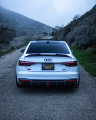 Audi S4 B9.5 2020-ON with Aftermarket Parts - Rear Diffuser & Canards V1 Style Pre-preg Carbon Fiber from Karbel Carbon
