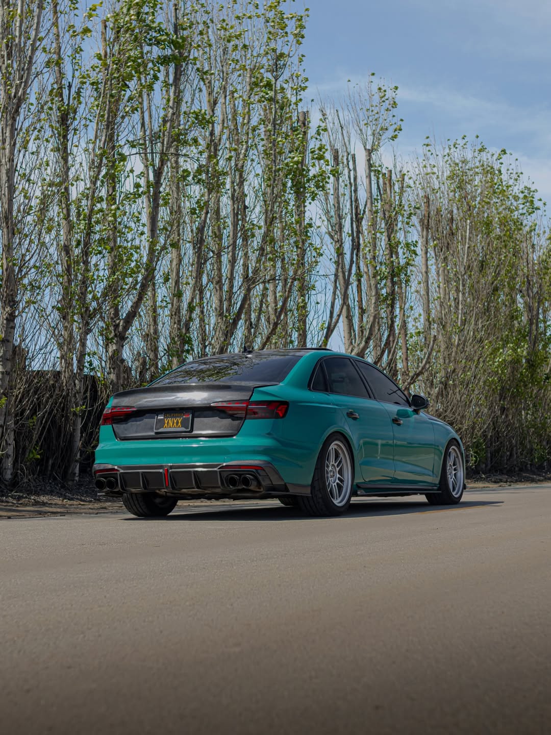 Audi S4 A4 B9 / B9.5 2017-ON with Aftermarket Parts - Side Skirts & Upper Side Skirt Trim Pre-preg Carbon Fiber from Karbel Carbon