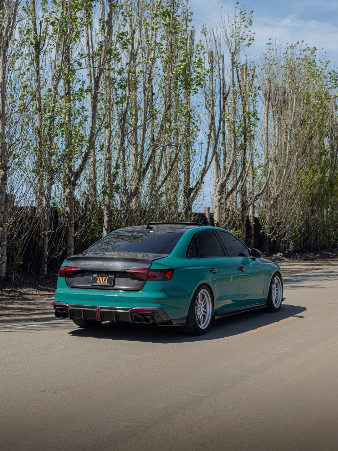 Audi S4 A4 B9 / B9.5 2017-ON with Aftermarket Parts - Side Skirts & Upper Side Skirt Trim Pre-preg Carbon Fiber from Karbel Carbon