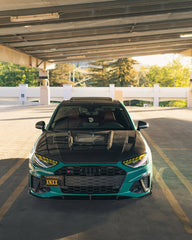 Audi S4 A4 S-line (with s-line bumper, does not fit base model) B9.5 2020-ON with Aftermarket Parts - Front Lip Pre-preg Carbon Fiber from Karbel Carbon