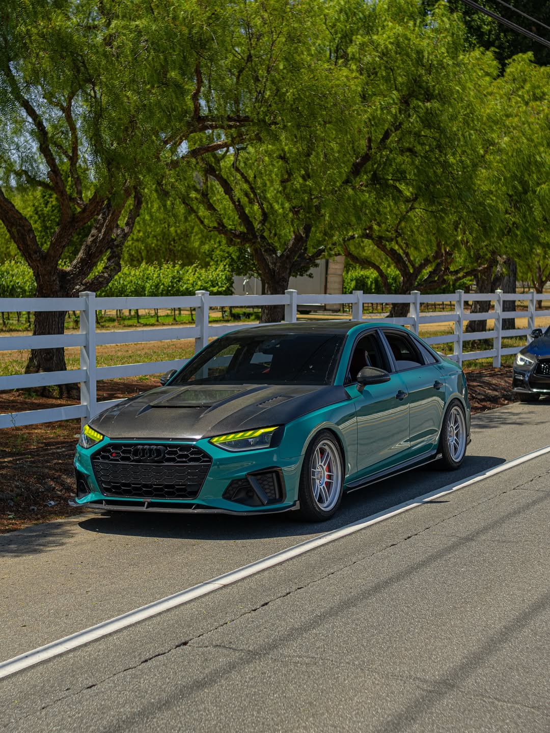 Audi S4 A4 S-line (with s-line bumper, does not fit base model) B9.5 2020-ON with Aftermarket Parts - Front Lip Pre-preg Carbon Fiber from Karbel Carbon