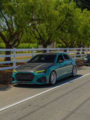 Audi S4 A4 S-line (with s-line bumper, does not fit base model) B9.5 2020-ON with Aftermarket Parts - Front Lip Pre-preg Carbon Fiber from Karbel Carbon