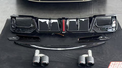 Audi S4 B9.5 2020 2021 2022 2023 2024 with Aftermarket Parts - V3 Rear Diffuser & Canards Pre-preg Carbon Fiber/FRP from Karbel Carbon