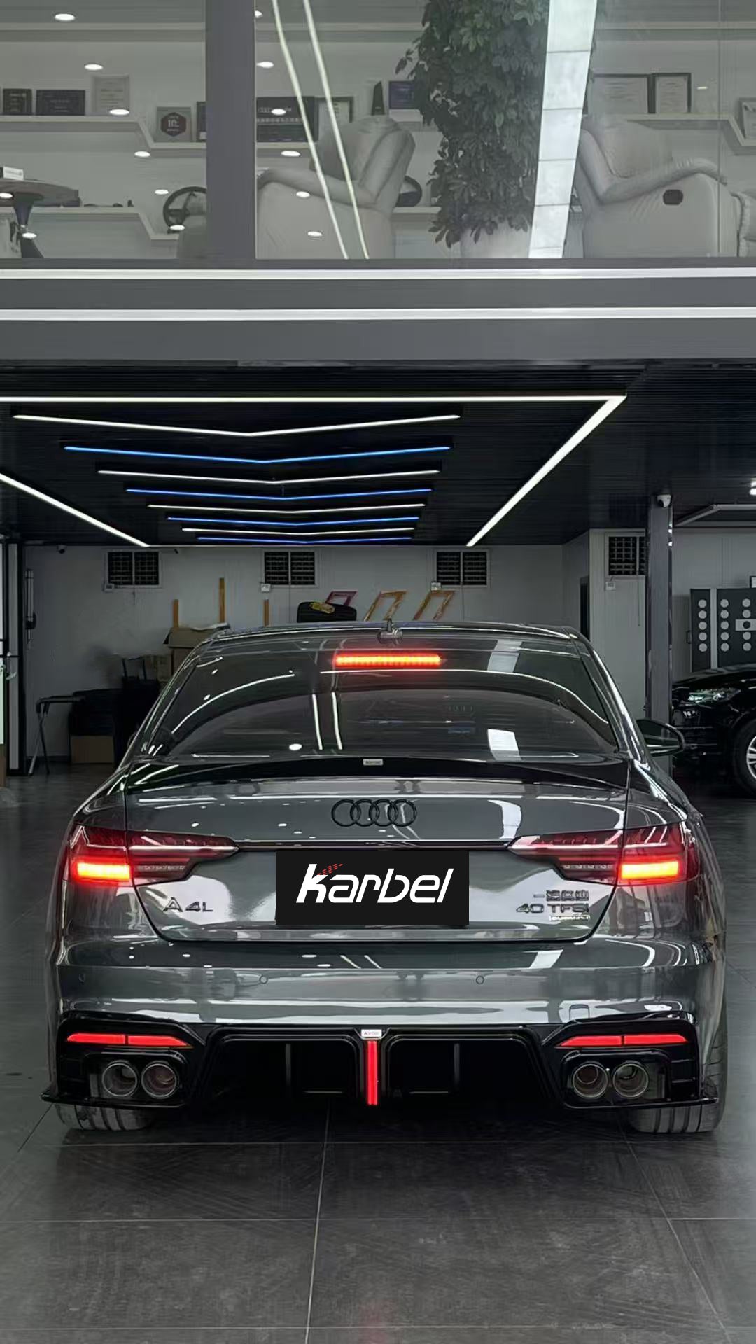 Audi S4 A4 B9 / B9.5 2017 2018 2019 2020 2021 2022 2023 2024 with Aftermarket Parts - Rear Spoiler Pre-preg Carbon Fiber/FRP from Karbel Carbon
