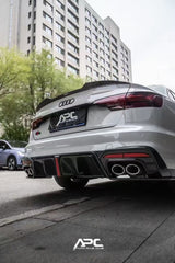 Audi S4 A4 B9 / B9.5 2017 2018 2019 2020 2021 2022 2023 2024 with Aftermarket Parts - Rear Spoiler Pre-preg Carbon Fiber/FRP from Karbel Carbon