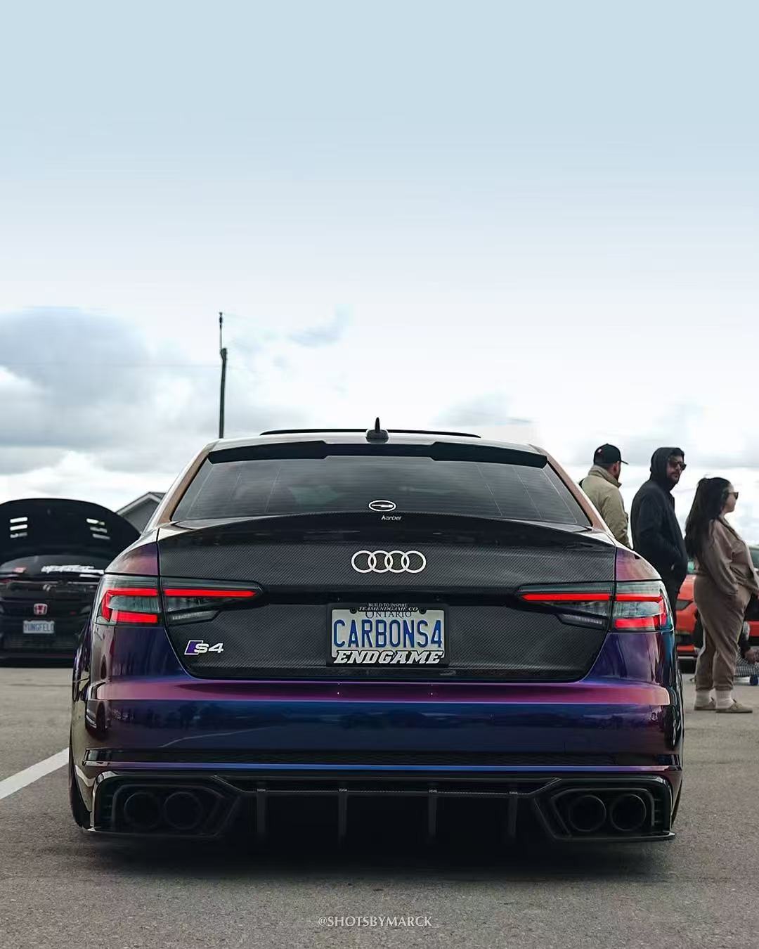 Audi S4 A4 B9 / B9.5 2017 2018 2019 2020 2021 2022 2023 2024 with Aftermarket Parts - Rear Trunk Lid Pre-preg Double-sided Carbon Fiber from Karbel Carbon