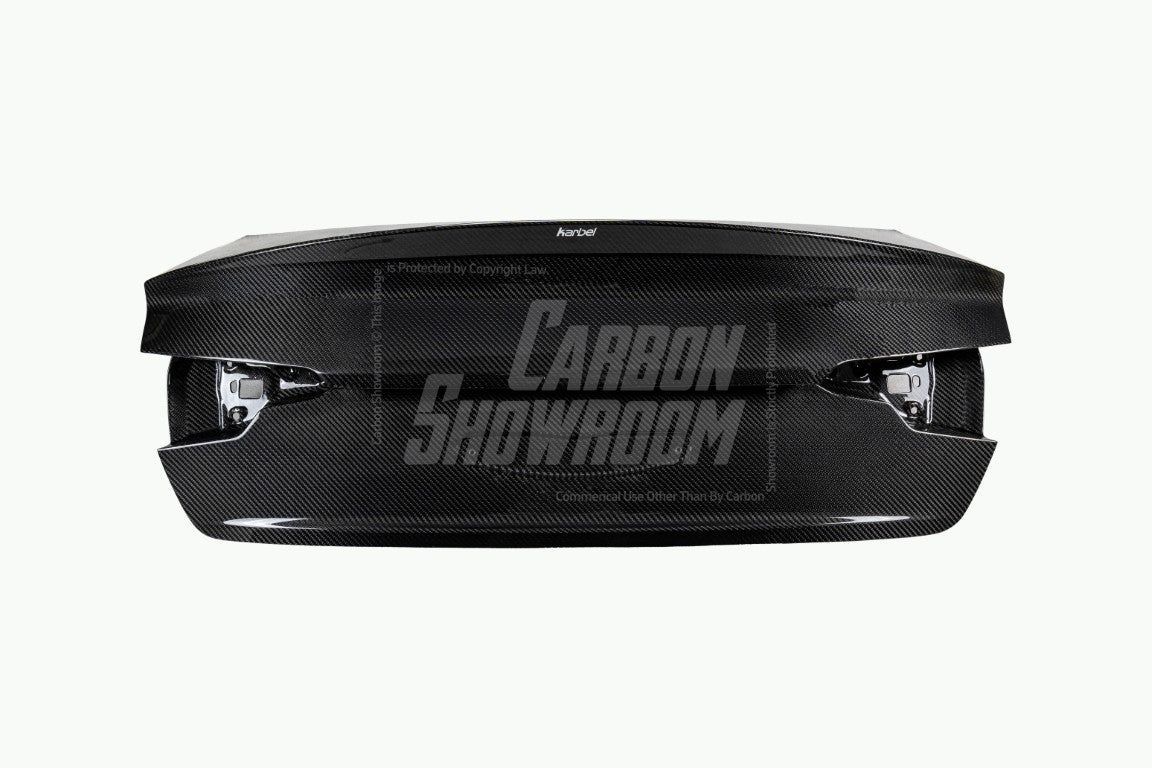 Audi S4 A4 B9 / B9.5  2017 2018 2019 2020 2021 2022 2023 2024 with Aftermarket Parts - Rear Trunk Lid Pre-preg Double-sided Carbon Fiber from Karbel Carbon