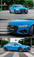 Audi S4 A4 B9 / B9.5 2017-ON with Aftermarket Parts - Side Skirts & Upper Side Skirt Trim Pre-preg Carbon Fiber from Karbel Carbon