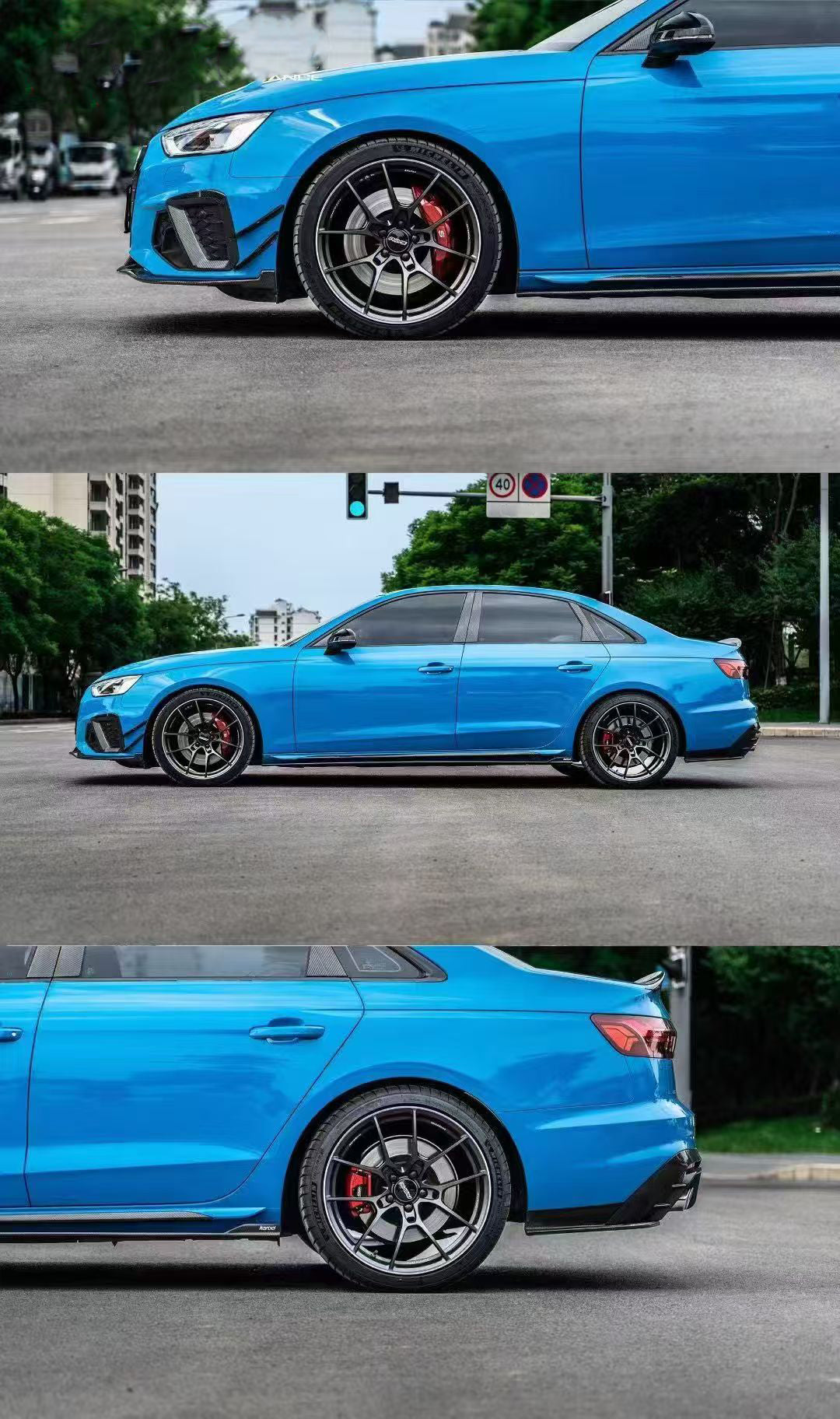 Audi S4 B9.5 2020-ON with Aftermarket Parts - Rear Diffuser & Canards V1 Style Pre-preg Carbon Fiber from Karbel Carbon