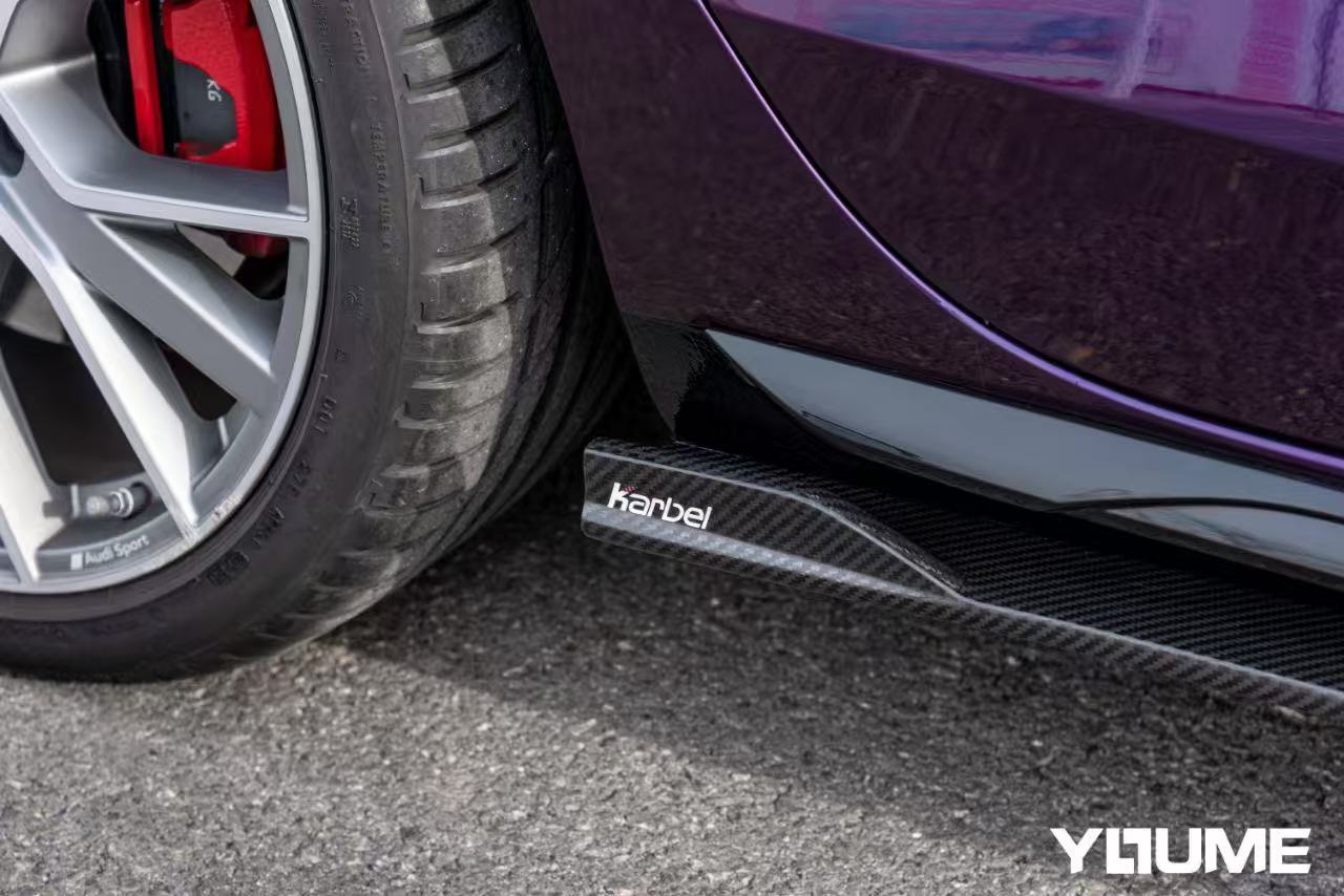 Audi S4 A4 B9 / B9.5 2017-ON with Aftermarket Parts - Side Skirts & Upper Side Skirt Trim Pre-preg Carbon Fiber from Karbel Carbon