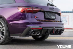 Audi S4 B9.5 2020-ON with Aftermarket Parts - Rear Diffuser & Canards V1 Style Pre-preg Carbon Fiber from Karbel Carbon
