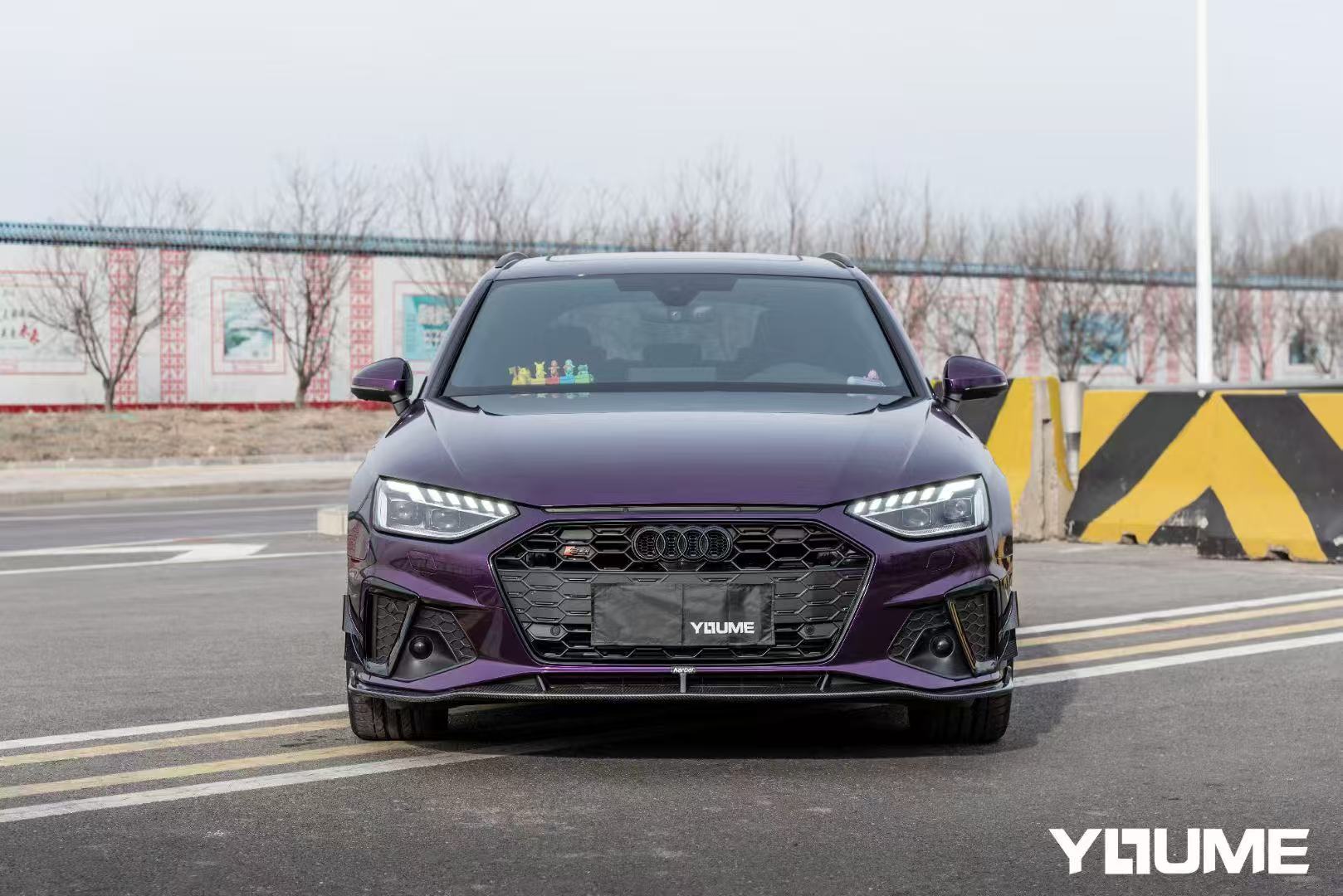 Audi S4 A4 S-line (with s-line bumper, does not fit base model) B9.5 2020 2021 2022 2023 2024 With Aftermarket Parts - Compatible with Karbel Upper Valences & Compatible with OEM Bumper Style Front Canards Pre-preg Carbon Fiber from Karbel Carbon