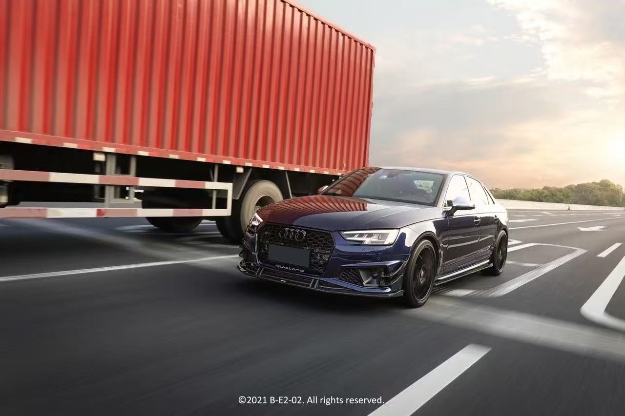 Audi S4 A4 B9 / B9.5 2017-ON with Aftermarket Parts - Side Skirts & Upper Side Skirt Trim Pre-preg Carbon Fiber from Karbel Carbon
