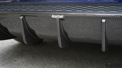 Audi S4 A4 (with S-line bumper, does not fit base model) B9 2017 2018 2019 with Aftermarket Parts - V1 (With LED Light) & V2 (Without LED Light) Style Rear Diffuser Pre-preg Carbon Fiber from Karbel Carbon