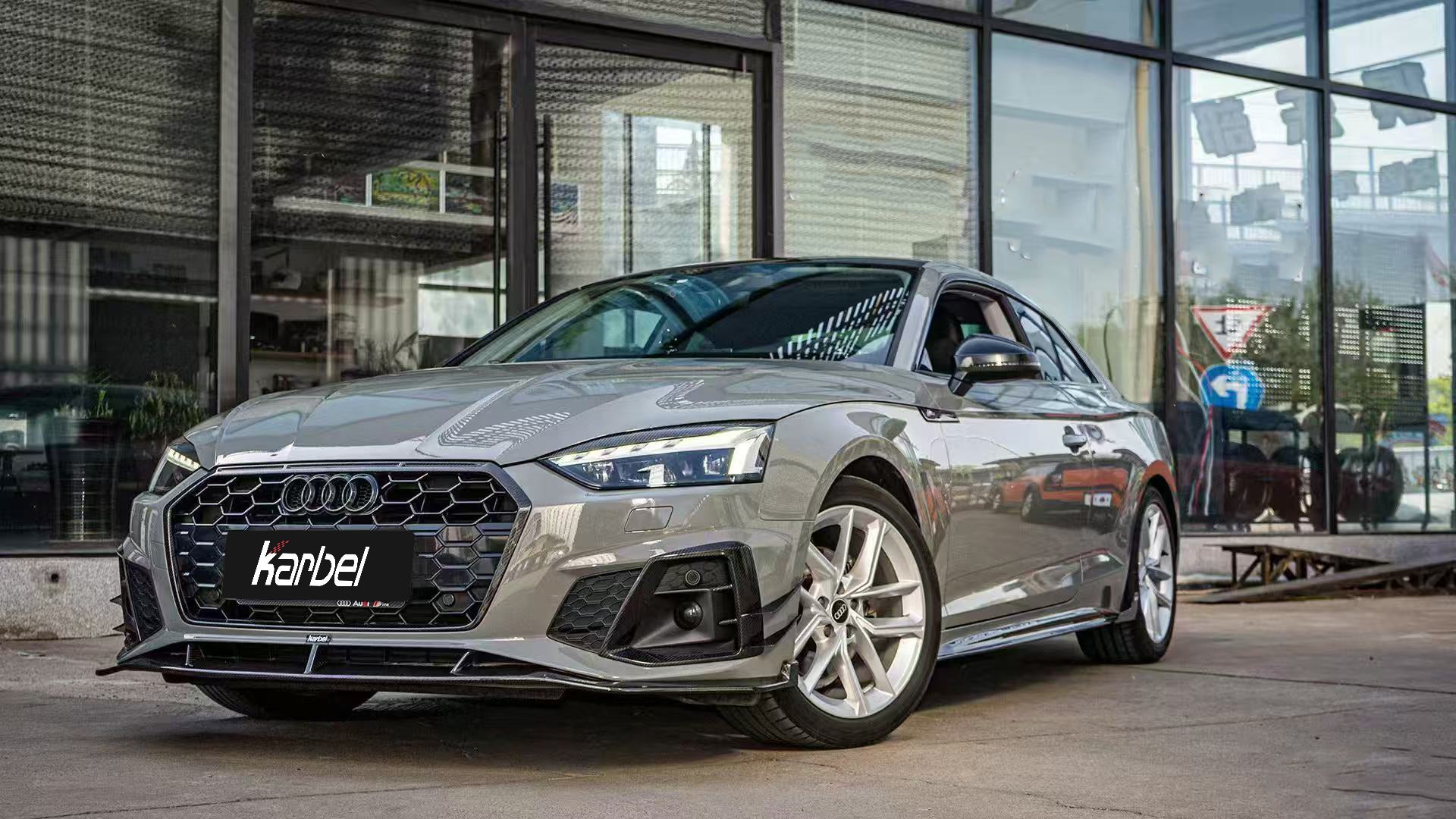 Audi S5 A5 B9.5 2020 2021 2022 2023 2024 2025 with Aftermarket Parts - Front Grill Pre-preg Carbon Fiber from Karbel Carbon