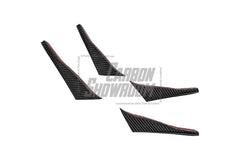 Audi S5 A5 (with s-line bumper, does not base model) B9.5 2020 2021 2022 2023 2024 With Aftermarket Parts - Compatible With OEM Upper Valences & Compatible With Karbel Upper Valences Style Front Canards Pre-preg Carbon Fiber from Karbel Carbon