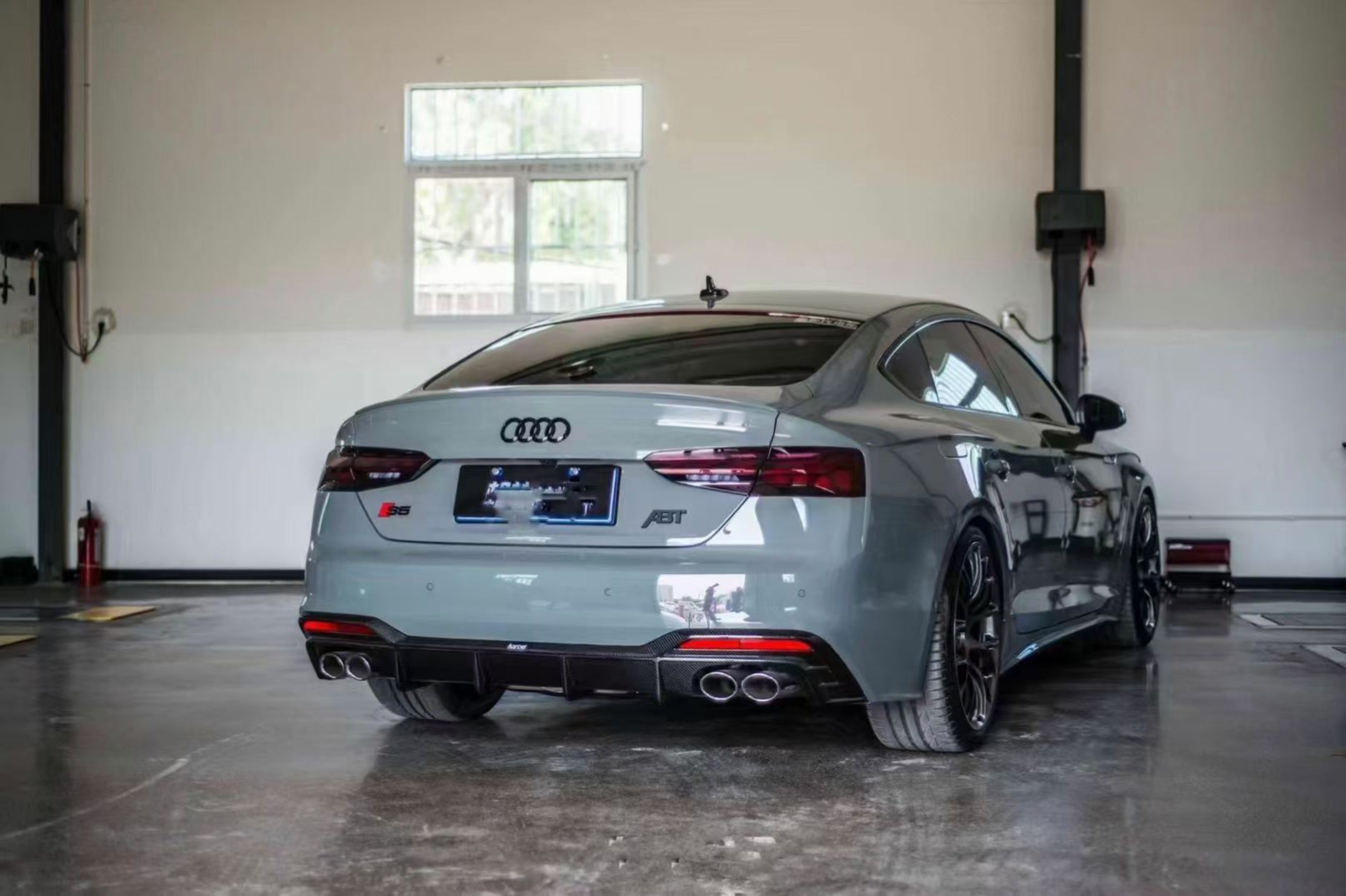 Audi S5 A5 (with S-bumper, does not base model) B9.5 2020 2021 2022 2023 2024 Early 2025 with Aftermarket Parts - Rear Diffuser Pre-preg Carbon Fiber from Karbel Carbon