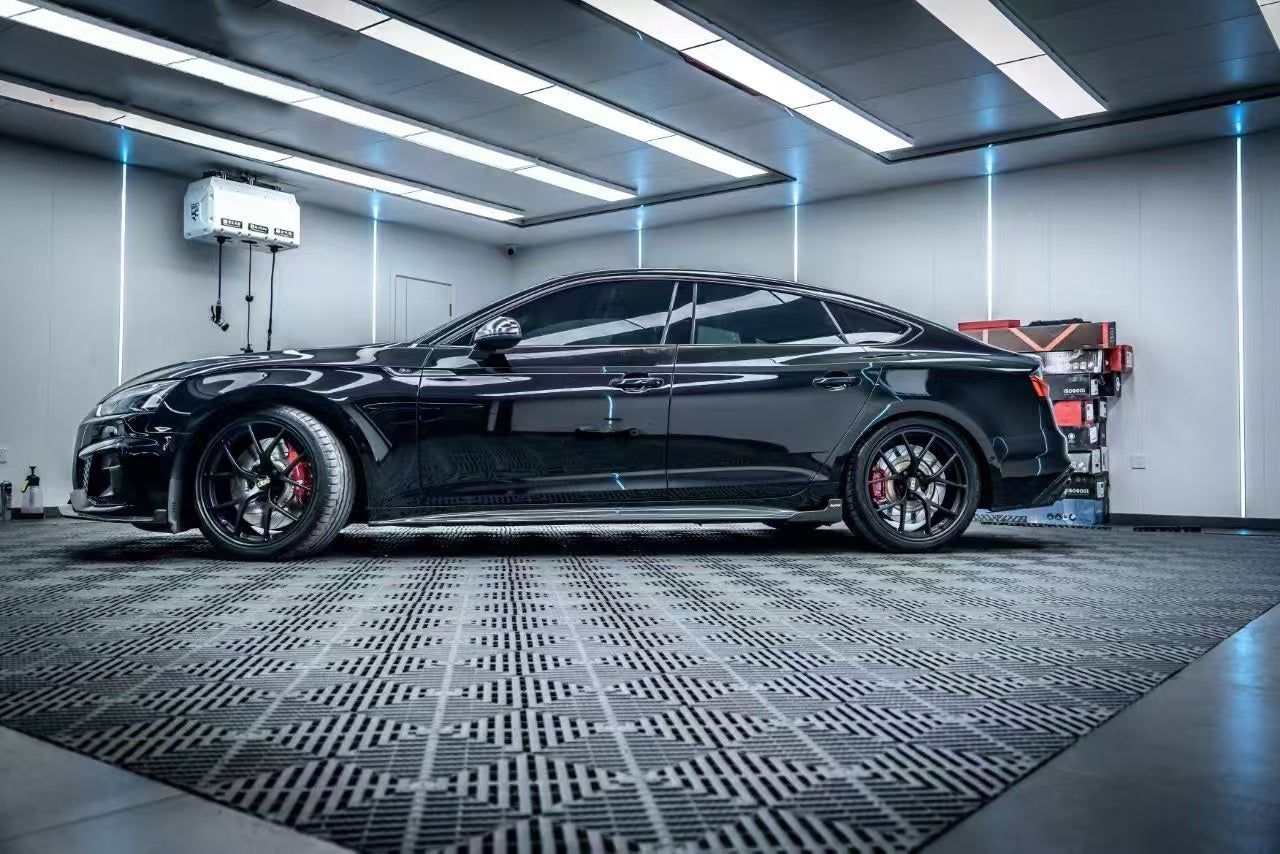 Audi S5 A5 B9.5 2020 2021 2022 2023 2024 Early 2025 With Aftermarket Parts - Side Skirts Extensions Dry Pre-preg Carbon Fiber from Karbel Carbon