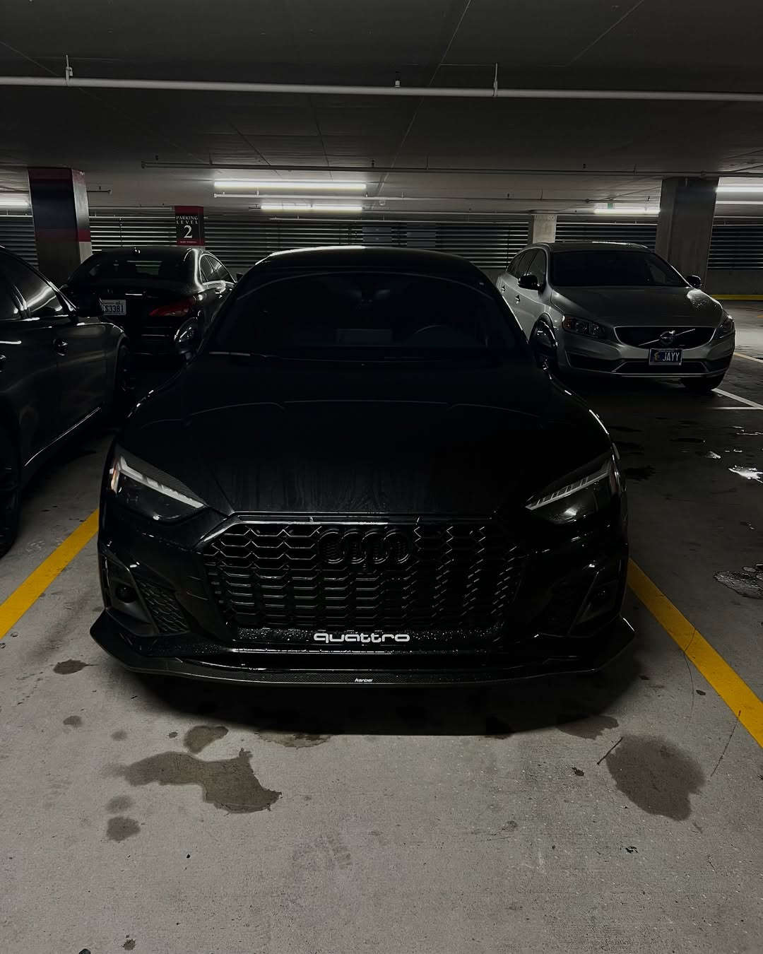 Audi S5 A5 (with s-line bumper, does not base model) B9.5 2020-ON with Aftermarket Parts - V1 Style Front Lip Pre-preg Carbon Fiber from Karbel Carbon
