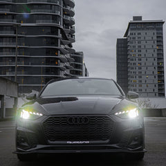 Audi S5 A5 (with s-line bumper, does not base model) B9.5 2020-ON with Aftermarket Parts - V1 Style Front Lip Pre-preg Carbon Fiber from Karbel Carbon