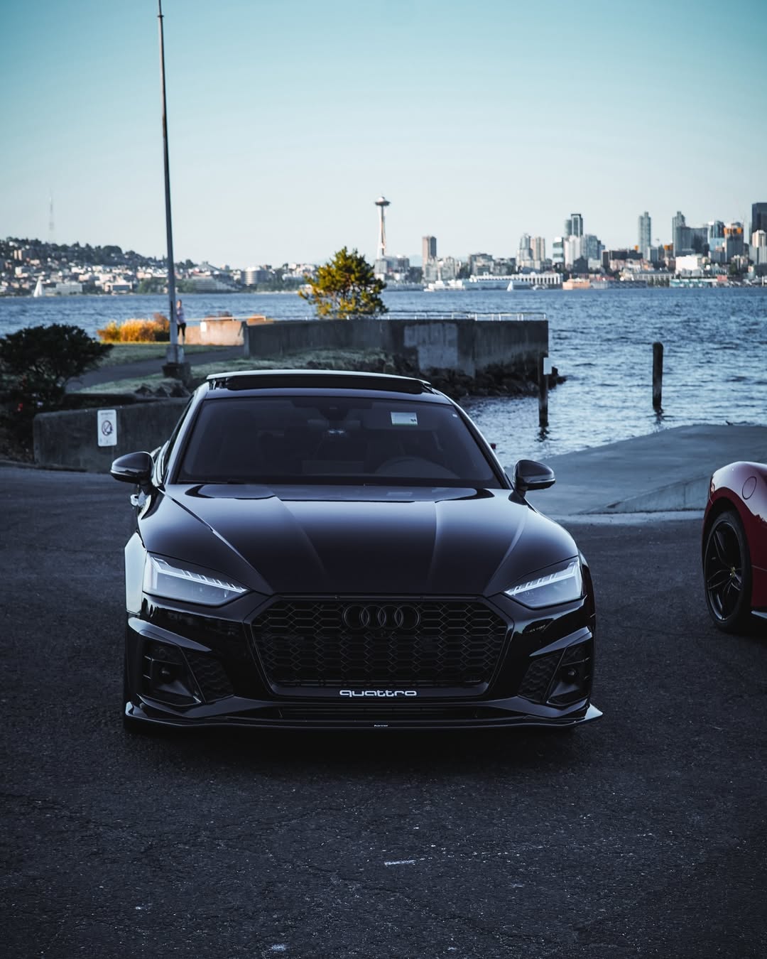 Audi S5 A5 (with s-line bumper, does not base model) B9.5 2020 2021 2022 2023 2024 with Aftermarket Parts - Upper Valences Carbon Fiber from Karbel Carbon