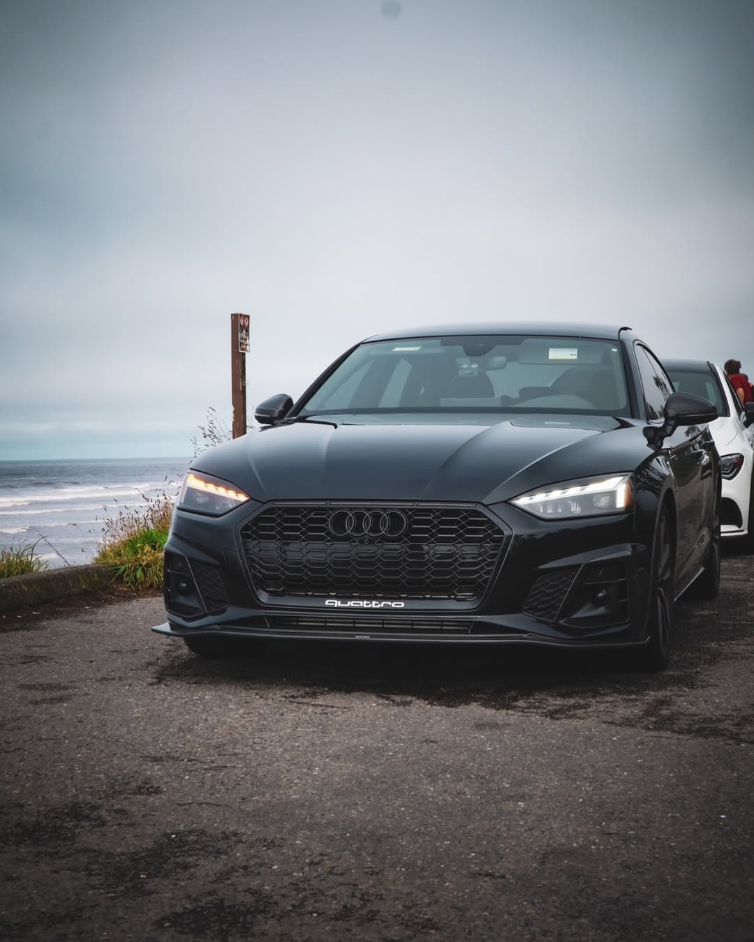 Audi S5 A5 (with s-line bumper, does not base model) B9.5 2020 2021 2022 2023 2024 with Aftermarket Parts - Upper Valences Carbon Fiber from Karbel Carbon