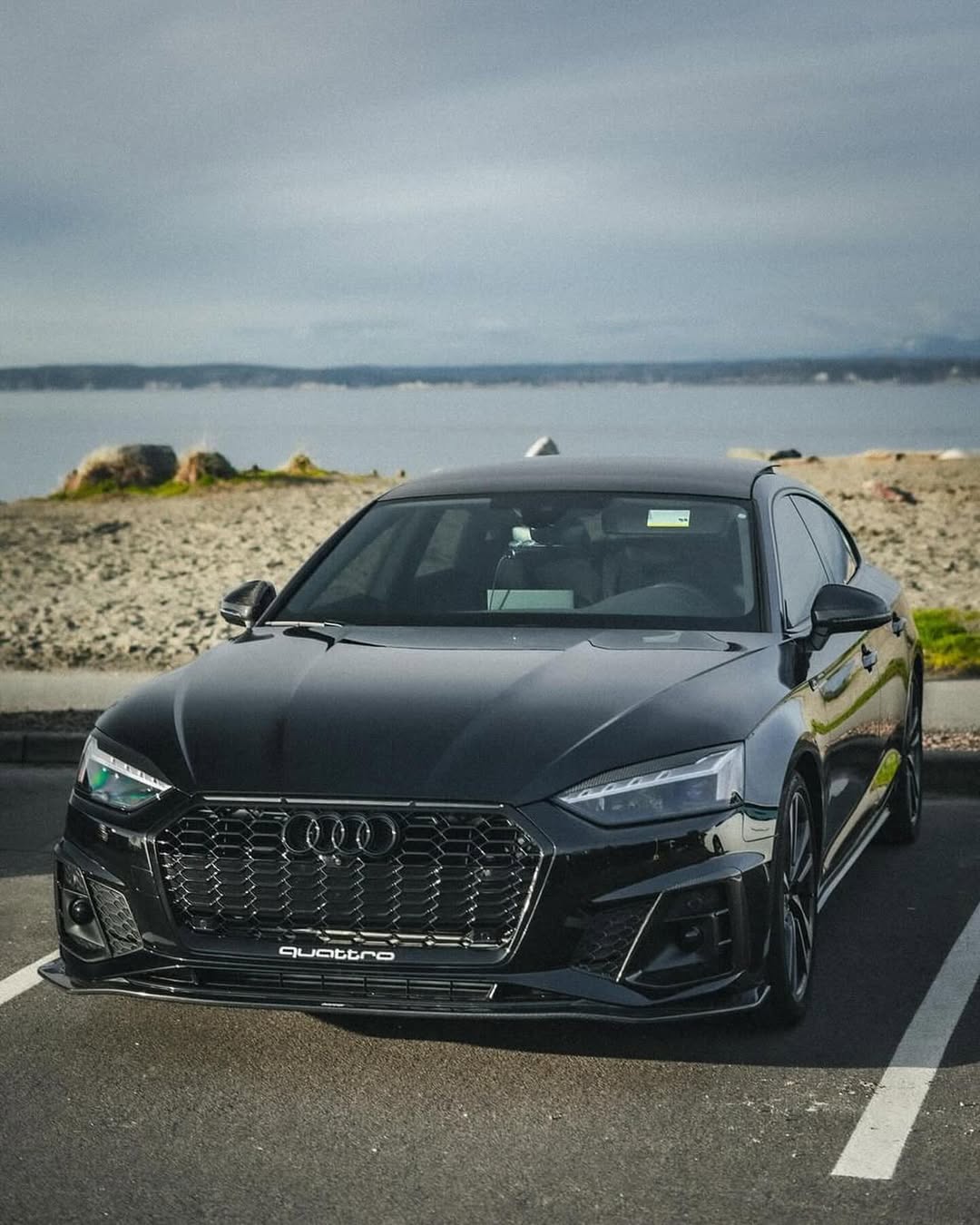 Audi S5 A5 (with s-line bumper, does not base model) B9.5 2020 2021 2022 2023 2024 with Aftermarket Parts - Upper Valences Carbon Fiber from Karbel Carbon