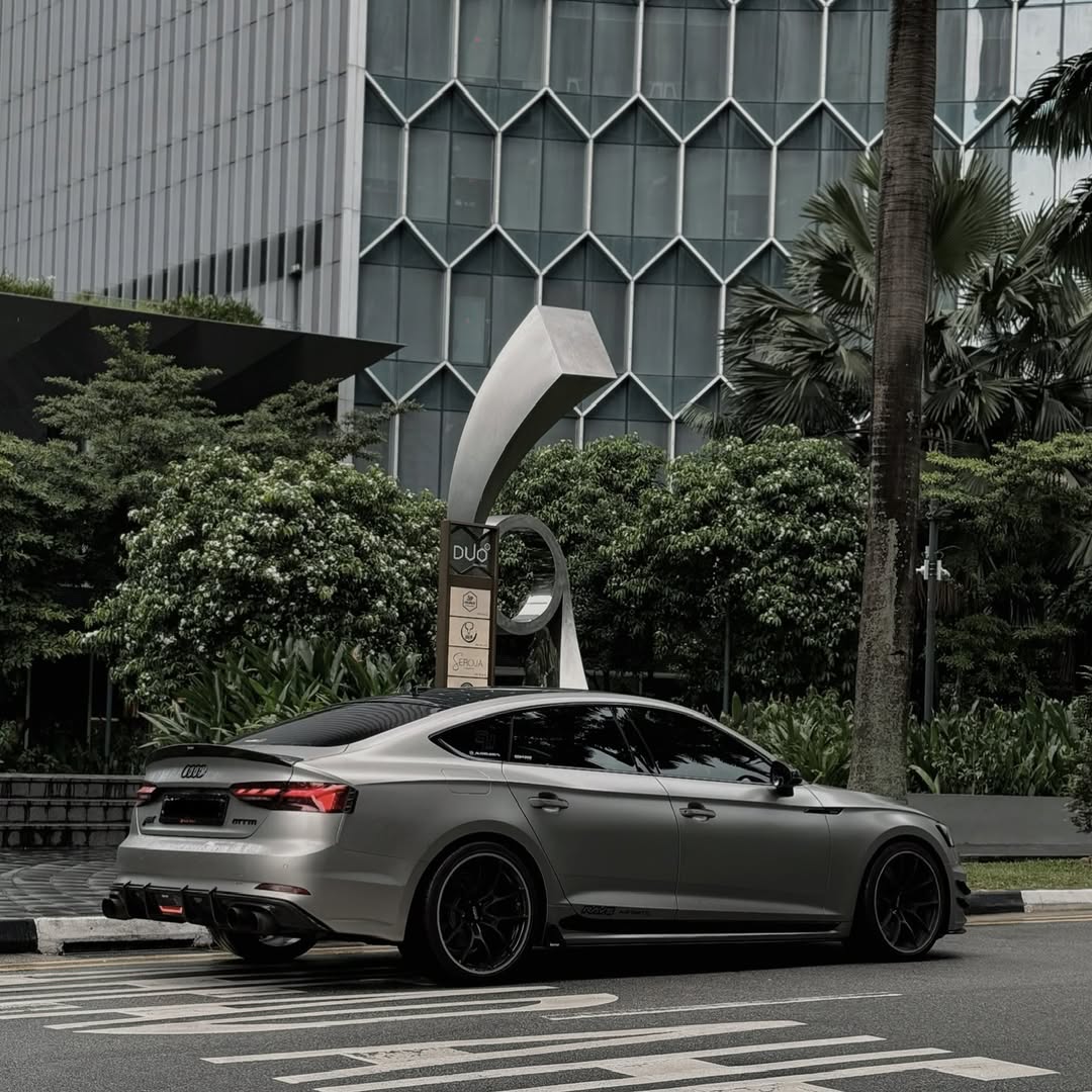 Audi S5 A5 (with s-line bumper, does not base model) B9 2017 2018 2019 with Aftermarket Parts - Rear Diffuser Pre-preg Carbon Fiber from Karbel Carbon