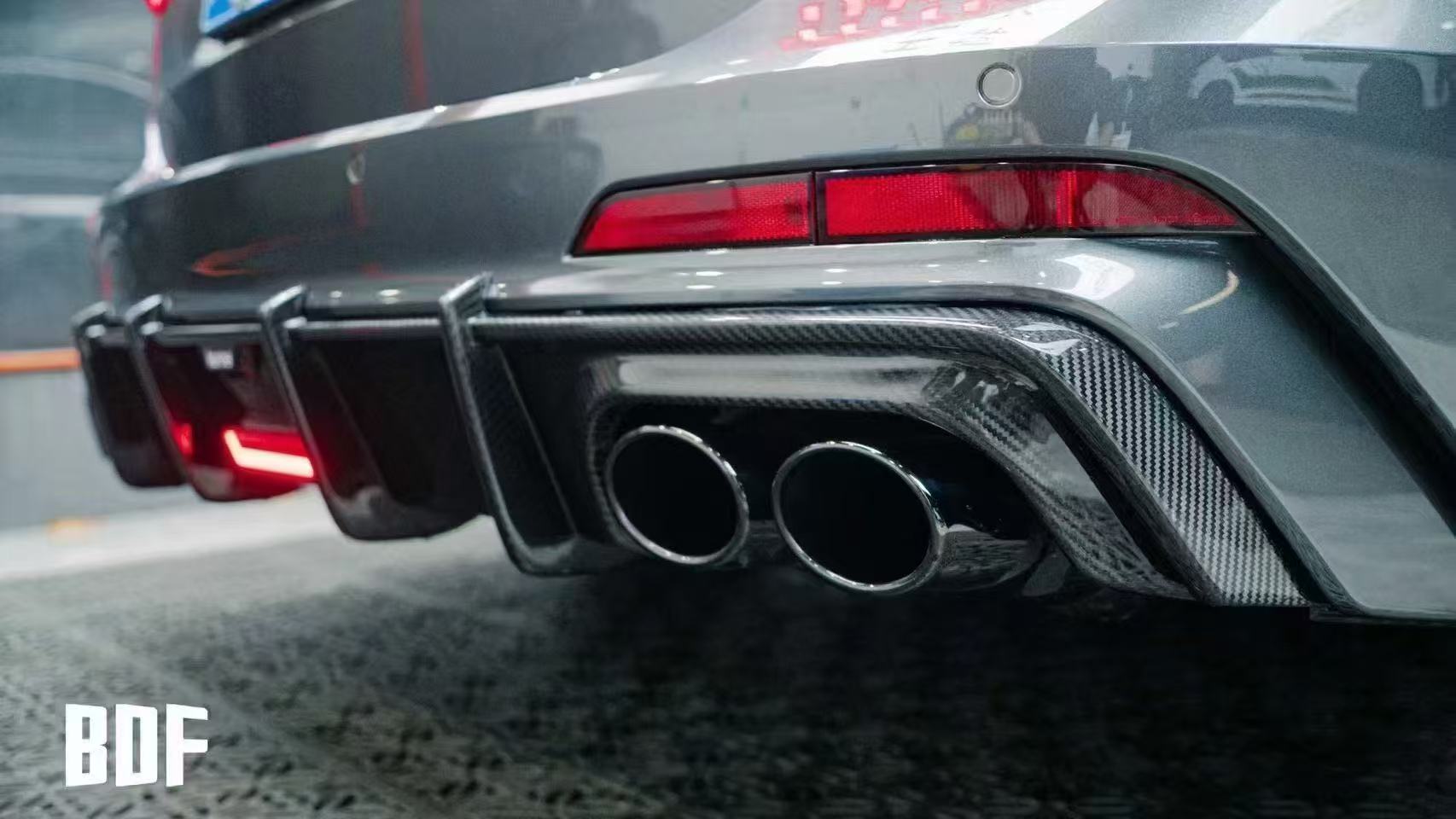Audi S6 / A6 Avant / A6 S-line / A6 C8 2019 2020 2021 2022 2023 2024 with Aftermarket Parts - Rear Diffuser Pre-preg Carbon Fiber from Karbel Carbon