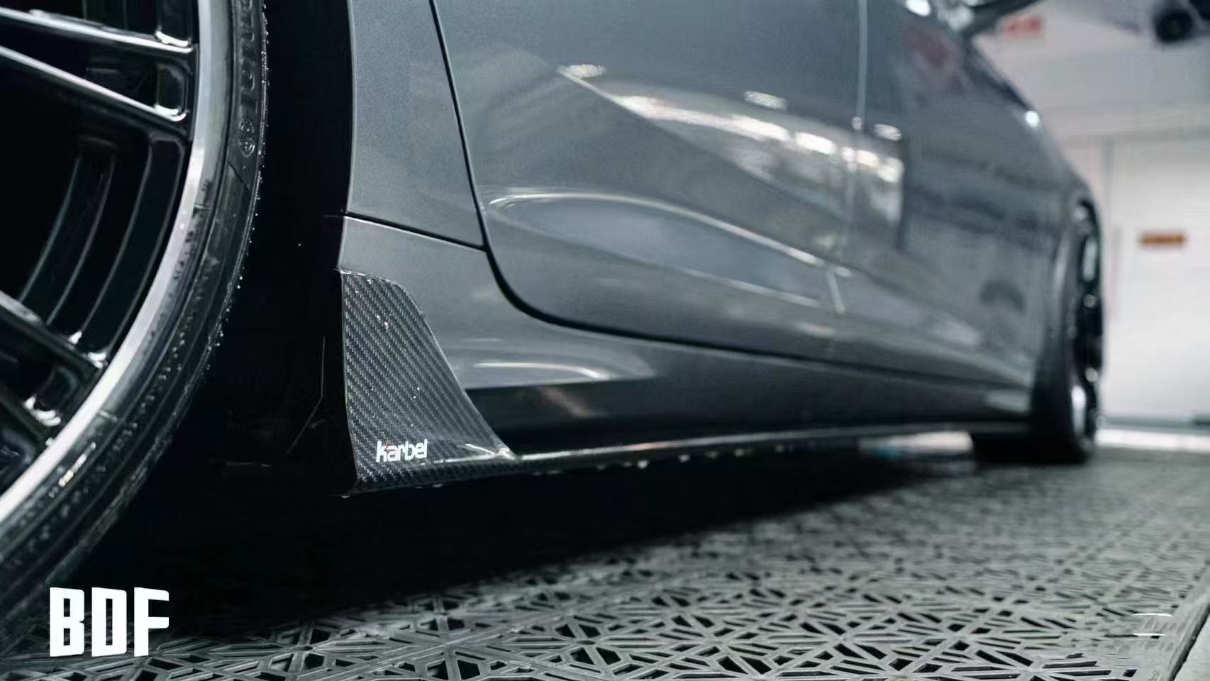 Audi S6 / A6 Avant / A6 C7.5 2016 2017 2018 with Aftermarket Parts - Side Skirts Pre-preg Carbon Fiber from Karbel Carbon