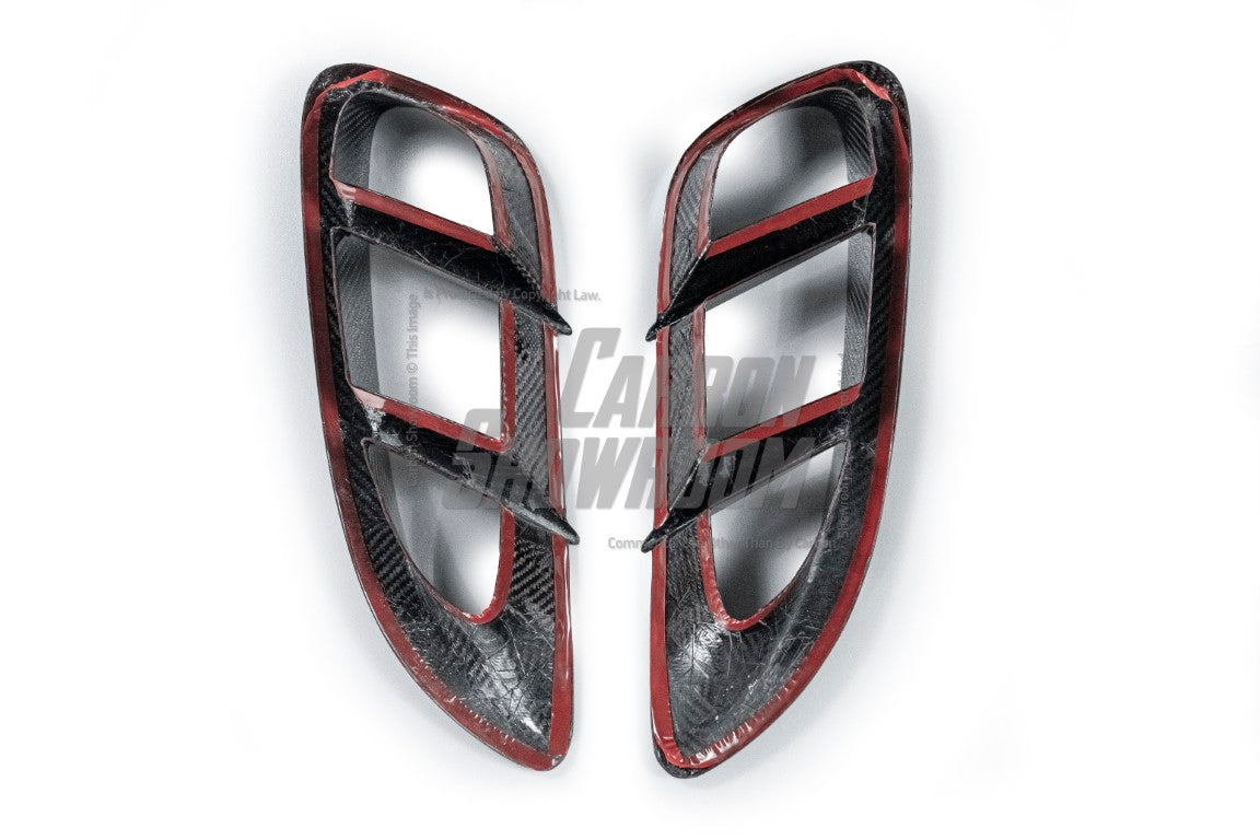 Porsche 718 Cayman / Boxster / GTS 2017-ON with Aftermarket Parts - Side Vents Pre-preg Carbon Fiber from Karbel Carbon