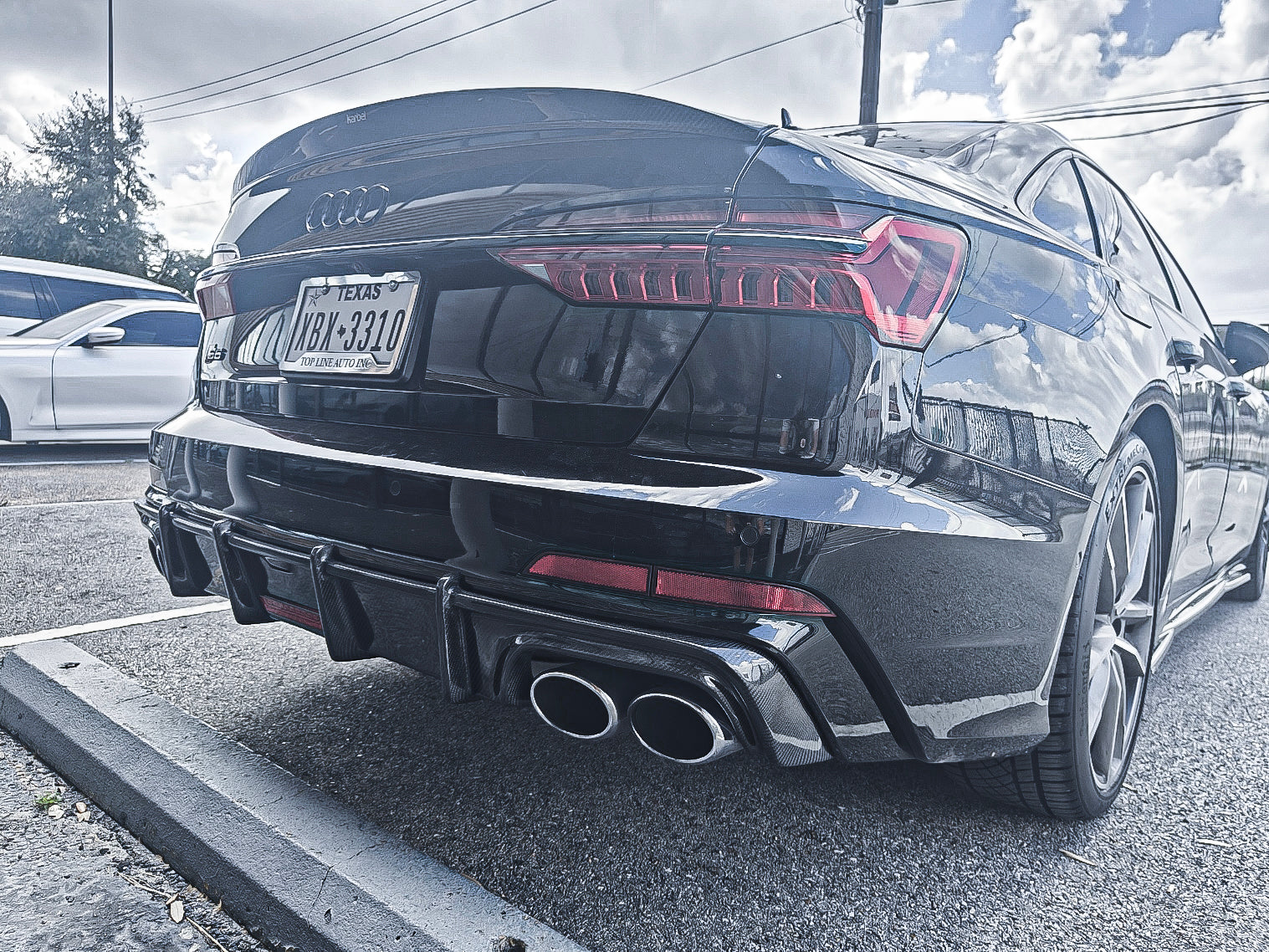 Audi S6 / A6 Avant / A6 S-line / A6 C8 2019 2020 2021 2022 2023 2024 with Aftermarket Parts - Rear Diffuser Pre-preg Carbon Fiber from Karbel Carbon
