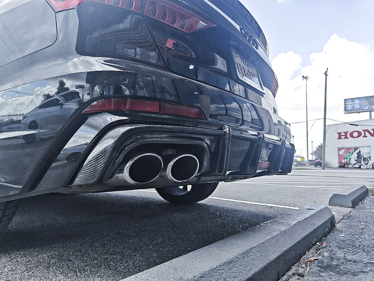 Audi S6 / A6 Avant / A6 S-line / A6 C8 2019 2020 2021 2022 2023 2024 with Aftermarket Parts - Rear Diffuser Pre-preg Carbon Fiber from Karbel Carbon