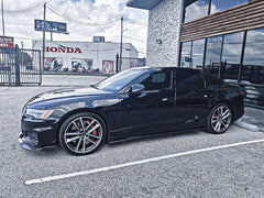 Audi S6 / A6 Avant / A6 (with S-line bumper, does not fit base model) C8 2019 2020 2021 2022 2023 2024 with Aftermarket Parts - Front Lip Pre-preg Carbon Fiber from Karbel Carbon