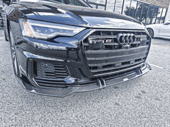 Audi S6 / A6 Avant / A6 (with S-line bumper, does not fit base model) C8 2019 2020 2021 2022 2023 2024 with Aftermarket Parts - Front Lip Pre-preg Carbon Fiber from Karbel Carbon
