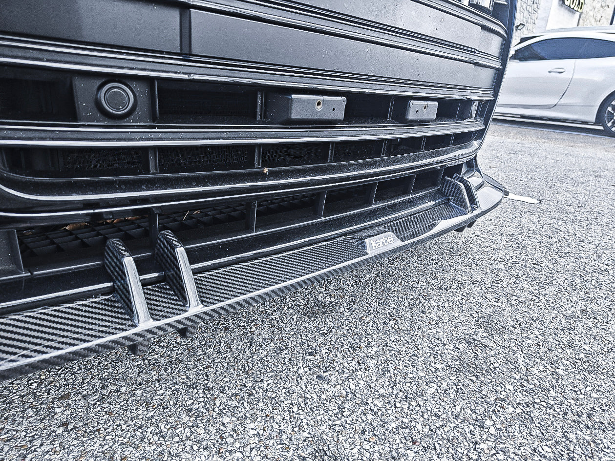 Audi S6 / A6 Avant / A6 (with S-line bumper, does not fit base model) C8 2019 2020 2021 2022 2023 2024 with Aftermarket Parts - Front Lip Pre-preg Carbon Fiber from Karbel Carbon