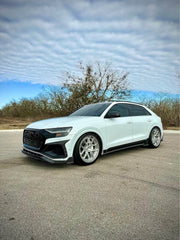 Audi SQ8 Q8 (with s-line bumper) Pre-facelift 2019 2020 2021 2022 2023 with Aftermarket Parts - Front Lip Pre-preg Carbon Fiber from Karbel Carbon