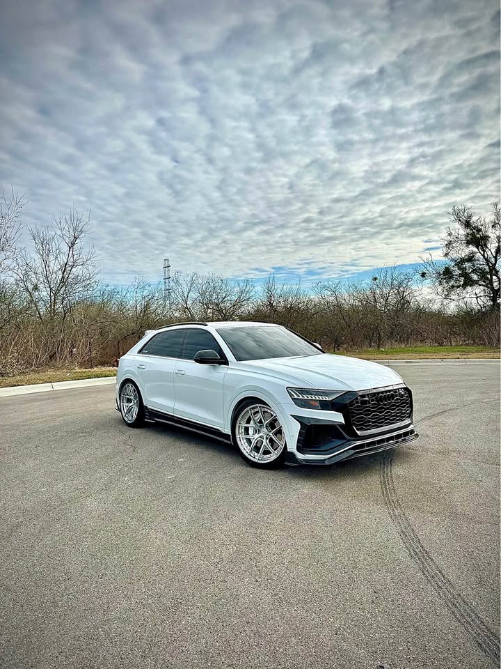 Audi SQ8 Q8 (with s-line bumper) Pre-facelift 2019 2020 2021 2022 2023 with Aftermarket Parts - Front Lip Pre-preg Carbon Fiber from Karbel Carbon