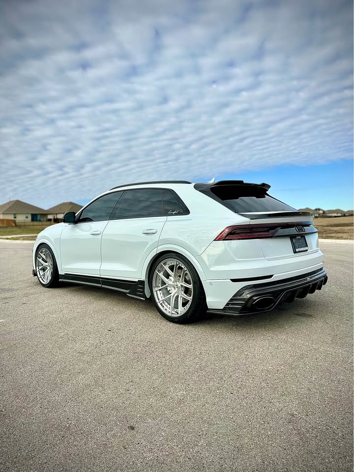 Audi Q8 2019-ON with Aftermarket Parts - V1 Style Rear Diffuser Pre-preg Carbon Fiber from Karbel Carbon