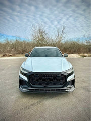 Audi SQ8 Q8 (with s-line bumper) Pre-facelift 2019 2020 2021 2022 2023 with Aftermarket Parts - Front Lip Pre-preg Carbon Fiber from Karbel Carbon