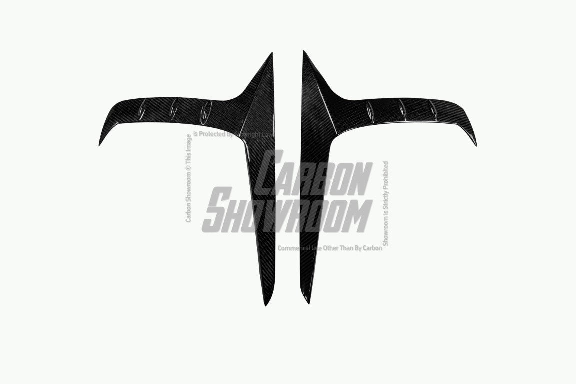 Audi SQ8 Q8 (with s-line bumper) Pre-facelift 2019 2020 2021 2022 2023 with Aftermarket Parts - Upper Valences Pre-preg Carbon Fiber from Karbel Carbon