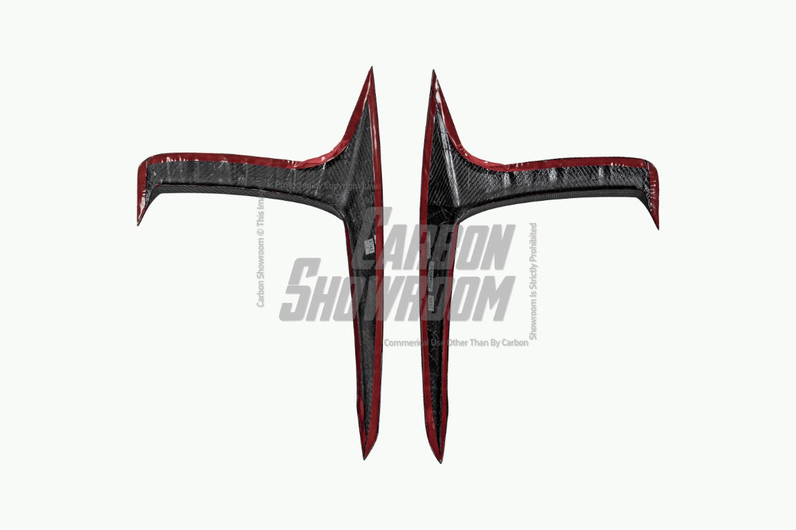 Audi SQ8 Q8 (with s-line bumper) Pre-facelift 2019 2020 2021 2022 2023 with Aftermarket Parts - Upper Valences Pre-preg Carbon Fiber from Karbel Carbon