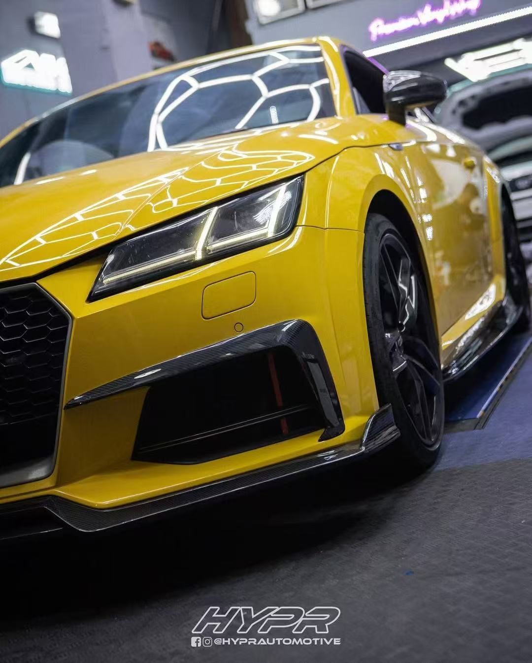 Audi TTS / TT (with s-line bumper) 8S MK3 2015 2016 2017 2018 2019 with Aftermarket Parts - Front Lip Pre-preg Carbon Fiber from Karbel Carbon