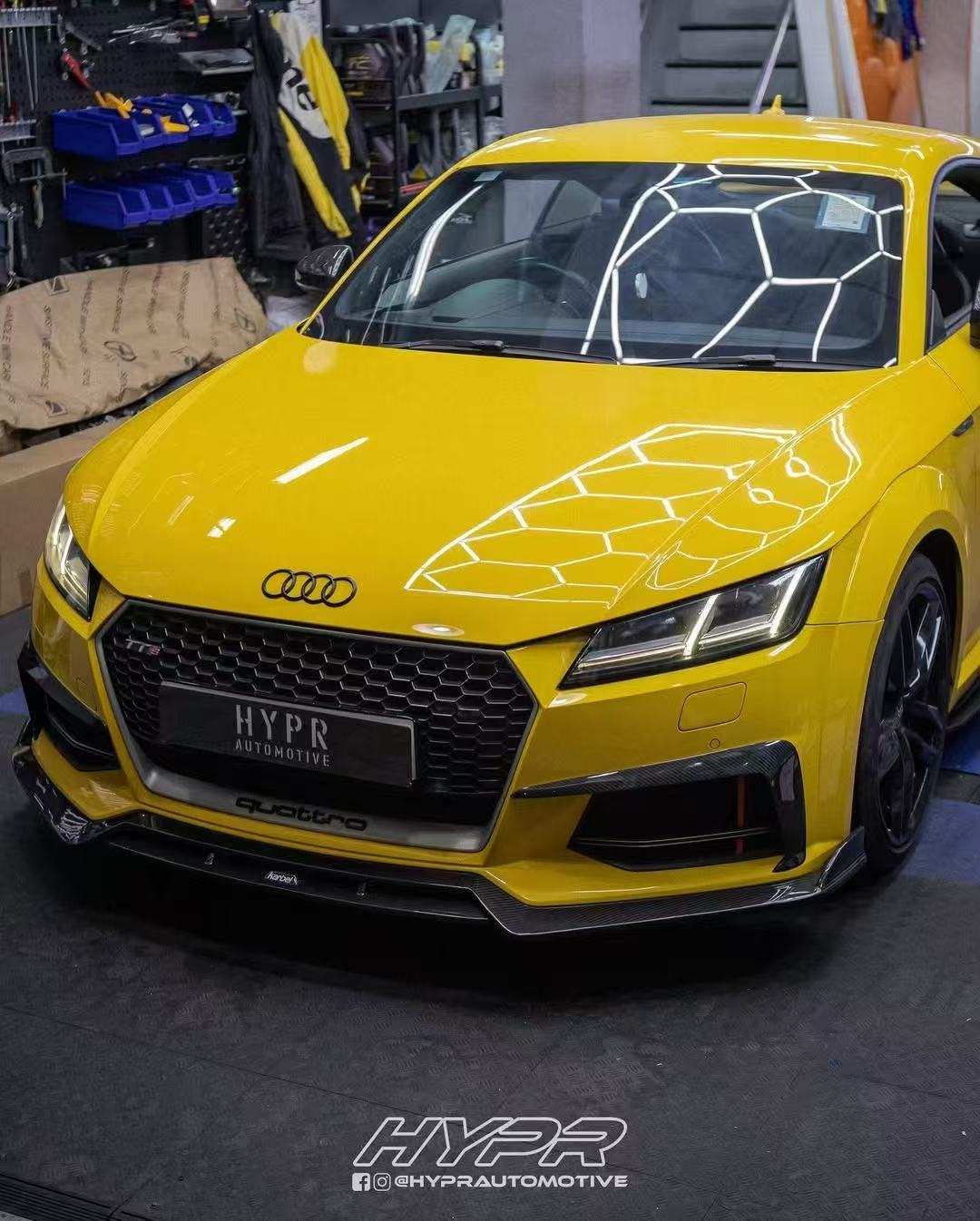 Audi TTS / TT (with s-line bumper) 8S MK3 2015 2016 2017 2018 2019 with Aftermarket Parts - Front Lip Pre-preg Carbon Fiber from Karbel Carbon