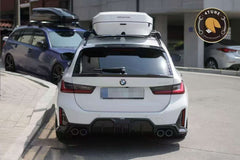 BMW 3 Series 330i (with M-package bumper, does not fit base model) M340i G20 G21 LCI 2023-ON with Aftermarket Parts - Rear Diffuser & Canards Pre-preg Carbon Fiber from Karbel Carbon