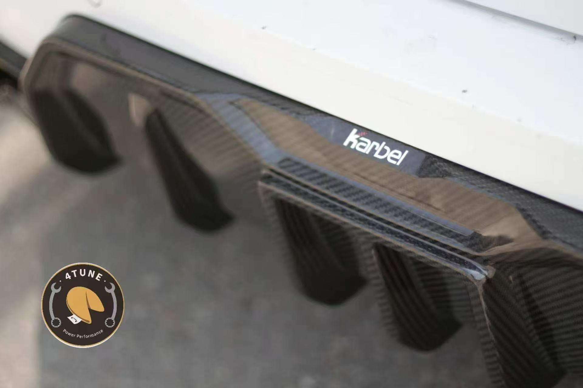 BMW 3 Series 330i (with M-package bumper, does not fit base model) M340i G20 G21 LCI 2023-ON with Aftermarket Parts - Rear Diffuser & Canards Pre-preg Carbon Fiber from Karbel Carbon