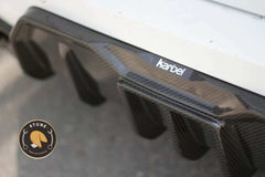 BMW 3 Series 330i (with M-package bumper, does not fit base model) M340i G20 G21 LCI 2023-ON with Aftermarket Parts - Rear Diffuser & Canards Pre-preg Carbon Fiber from Karbel Carbon