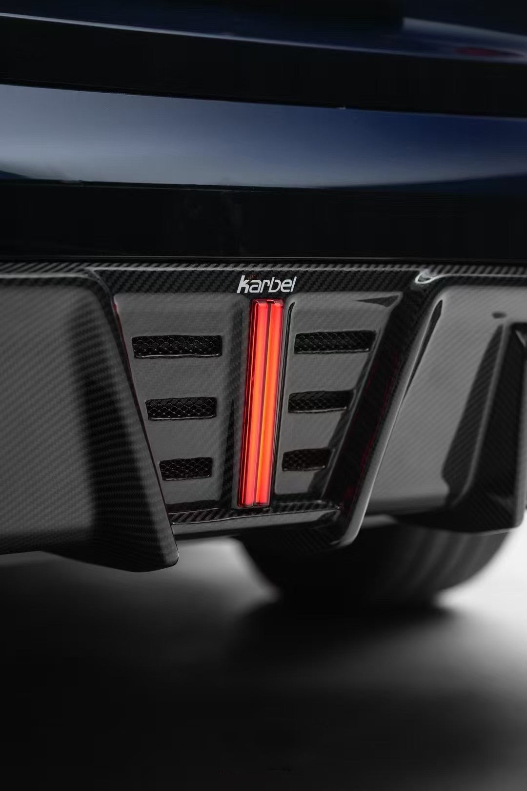 BMW 3 Series 330i (with M-package bumper, does not fit base model) M340i G20 G21 LCI 2023 2024 with Aftermarket Parts - V2 Style Diffuser & Canards Pre-preg Carbon Fiber from Karbel Carbon
